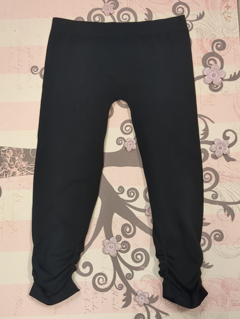 Charlie Paige Black Ruched Tights
